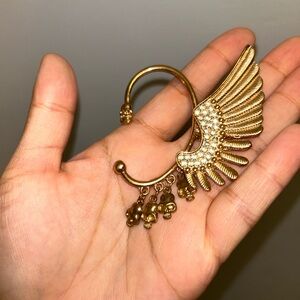 Gold Winged Ear Cuff with Crystals